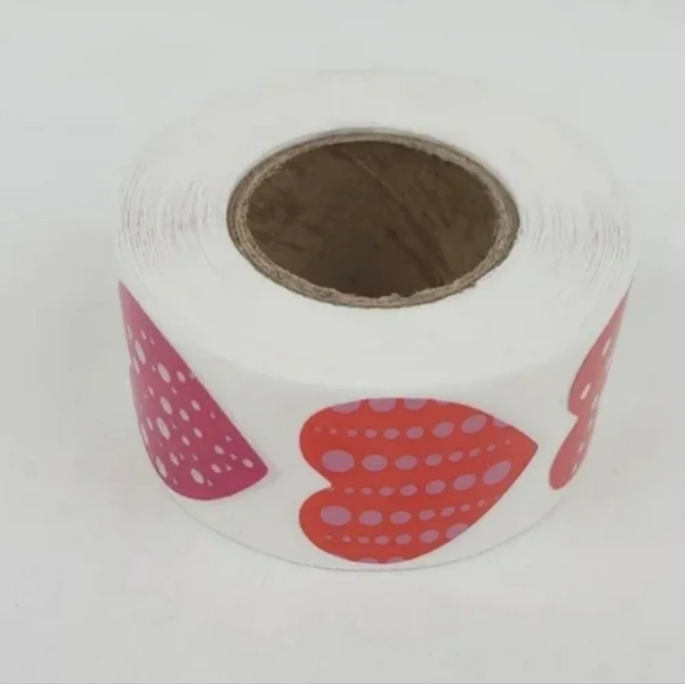 500 Pieces Roll Heart Sealing Sticker
